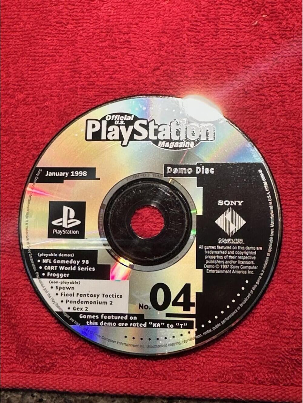 Playstation Magazine Demo Disc # 04 January 1998 WCW Nitro Hot Shots Golf One